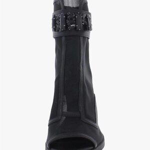 KARL LAGERFELD Womens Blayze Peep-Toe Ankle Pumps